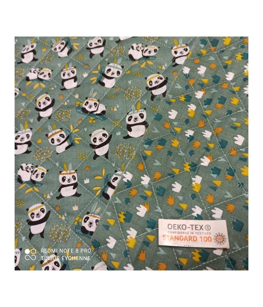 Tissu Microfibre Panda Uni Marine