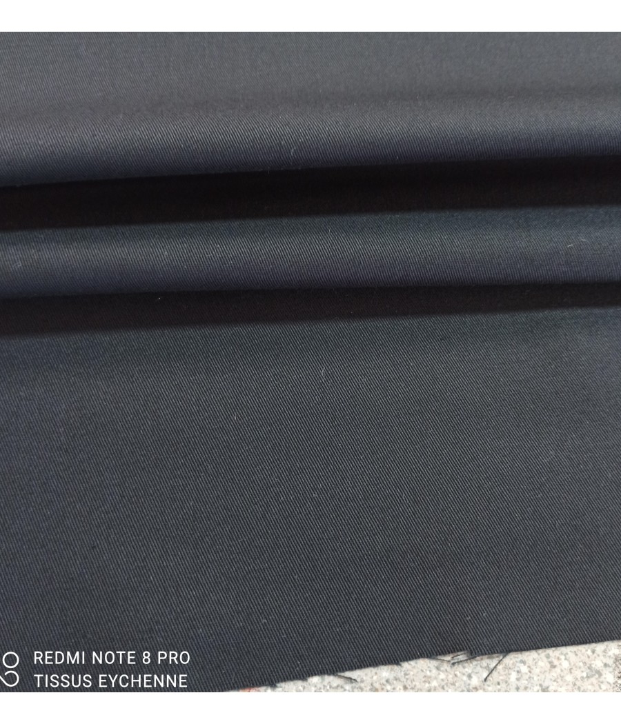 Tissu coton gabardine noir (nous consulter)