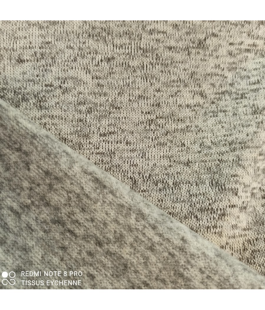 Tissu hiver - sweat chiné  (nous consulter) beige