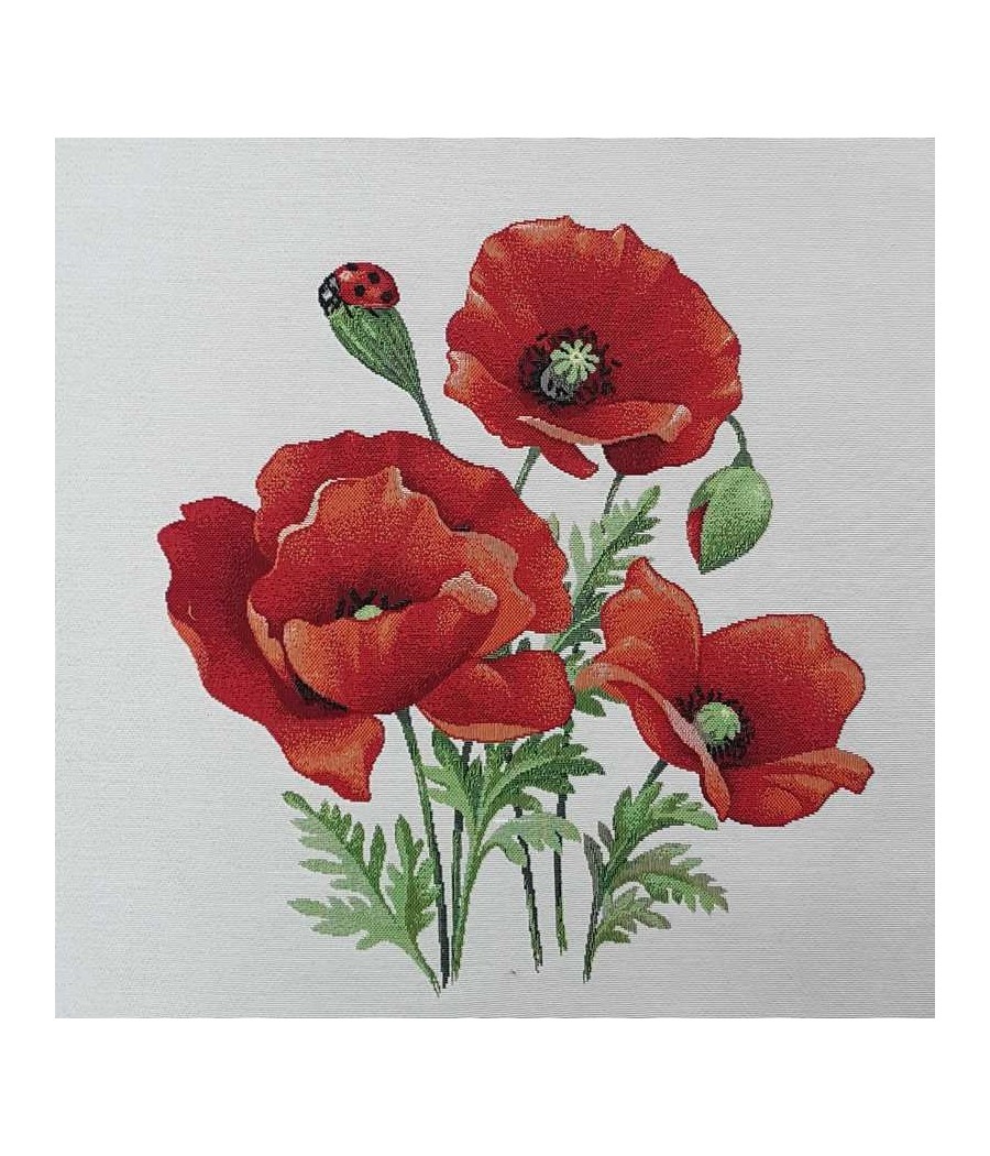 Carré Jacquard - 47x47cm - Coquelicot