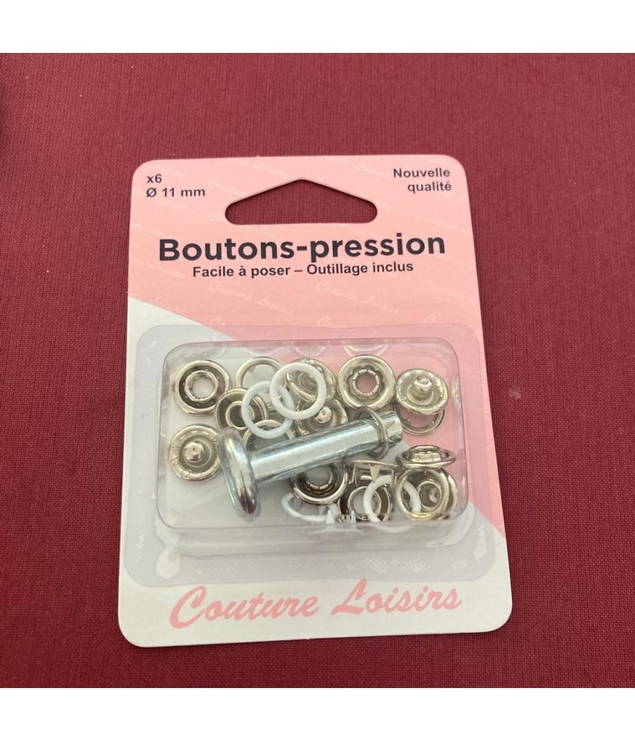 boutons-pression de couleur blanc- diametre de 11mm pas cher